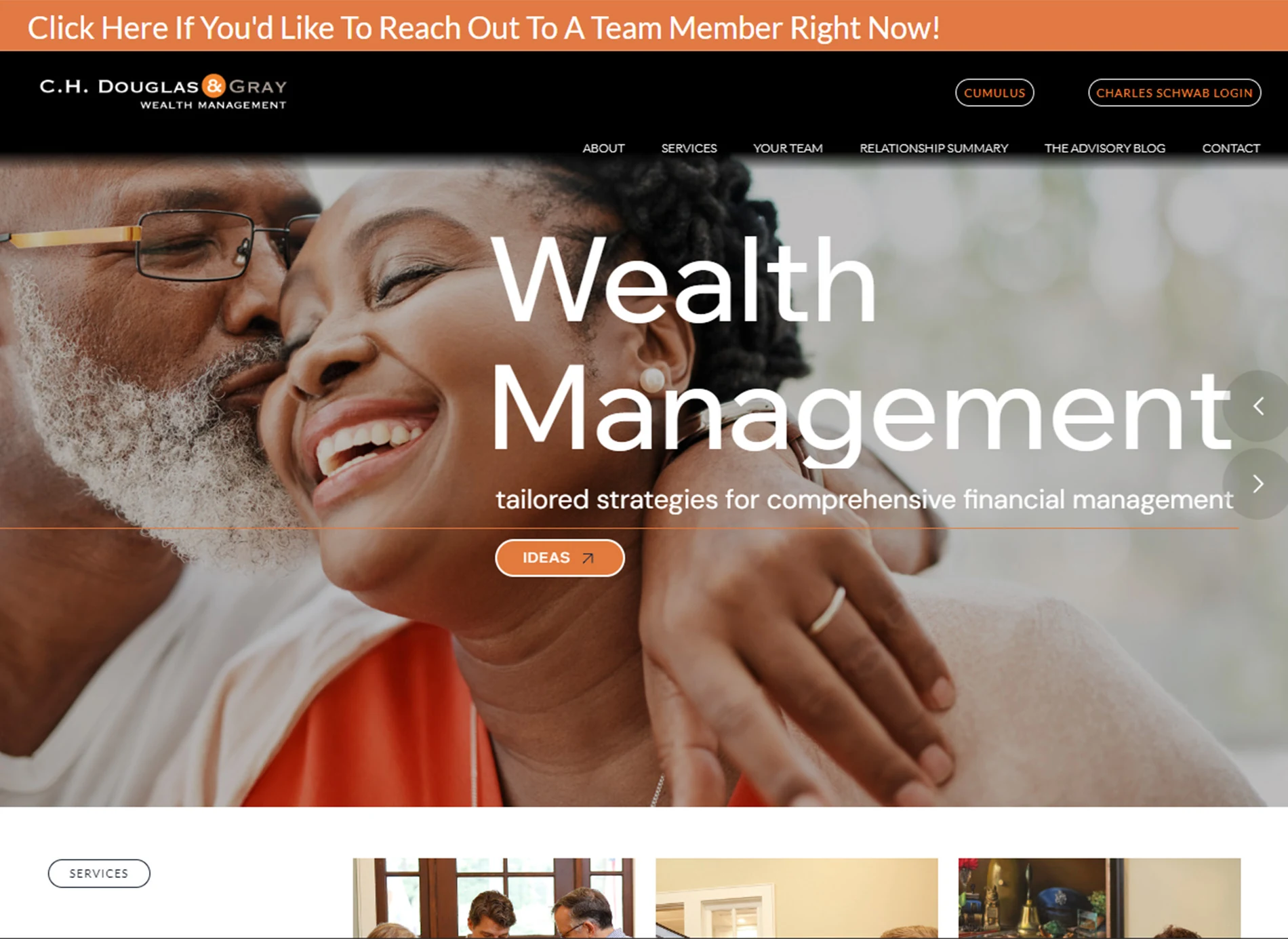 C.H. Douglas and Gray Wealth Management website homepage